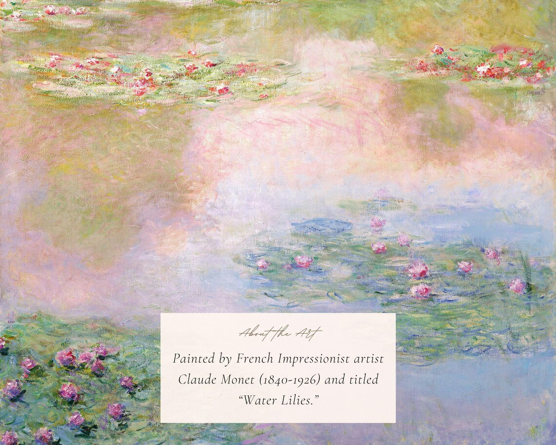 Claude Monet Water Lilies Vintage Impressionist Art Print - Image 2