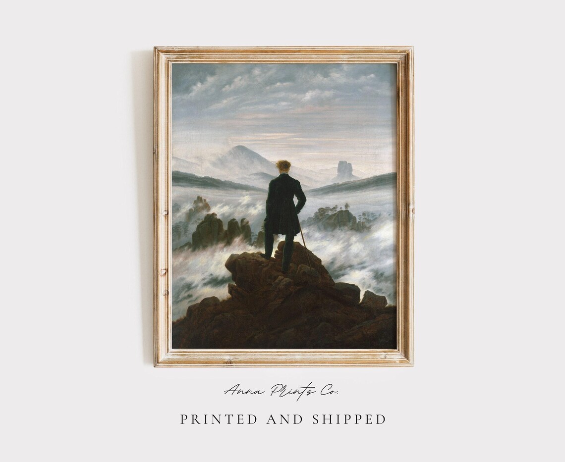 Wanderer Above The Sea Of Fog Vintage Art Print