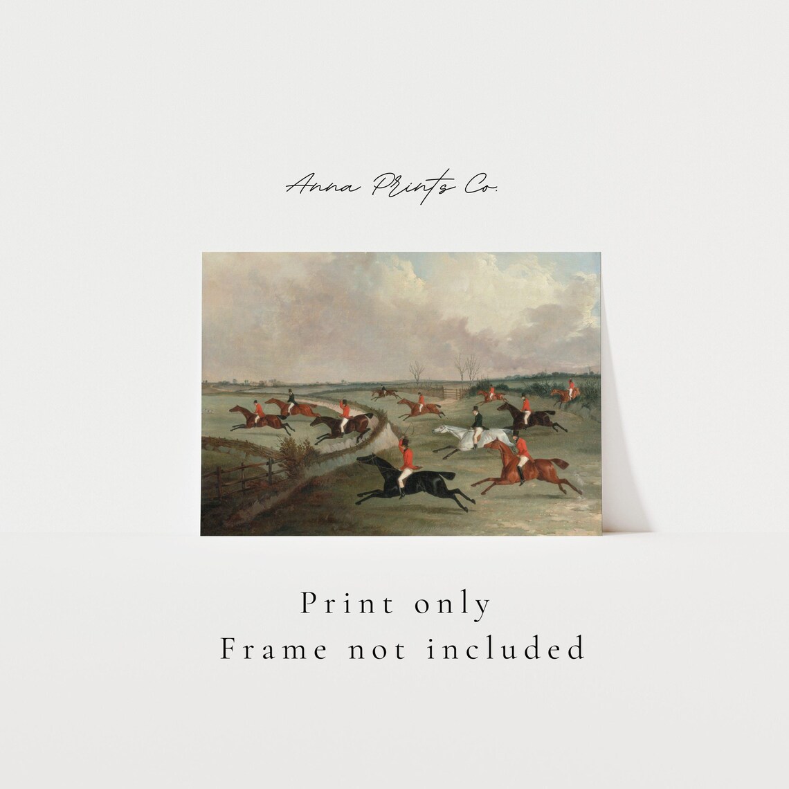 Antique Horses on the Hunt Vintage Art Print - Image 3