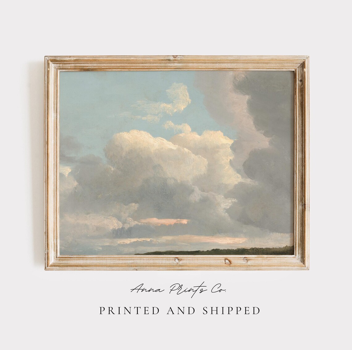 Antique Cloud Study Art Print, Light Academia