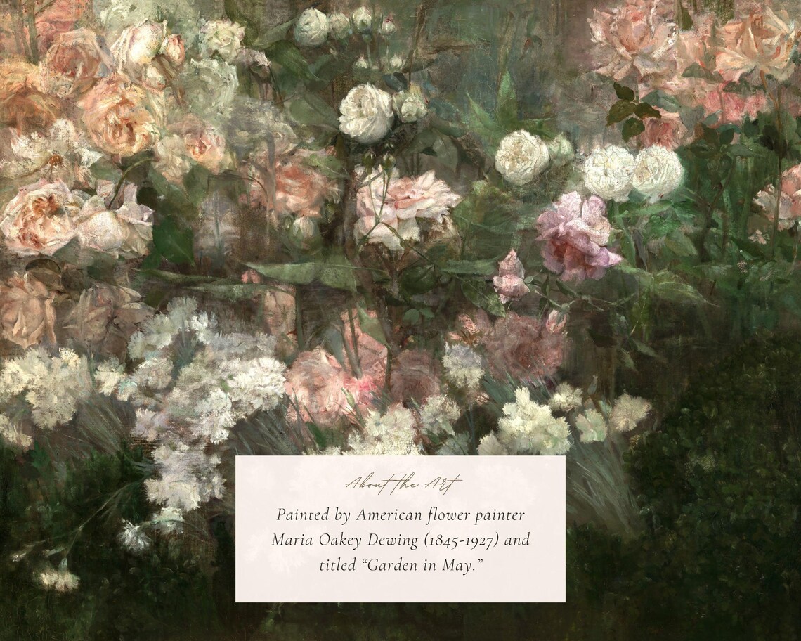 Victorian Rose Garden Abstract Art Print, Cottagecore - Image 2