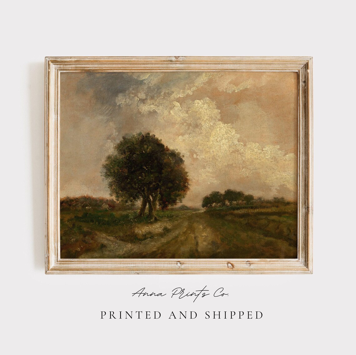 Vintage Country Landscape Art Print, Victorian Farmhouse