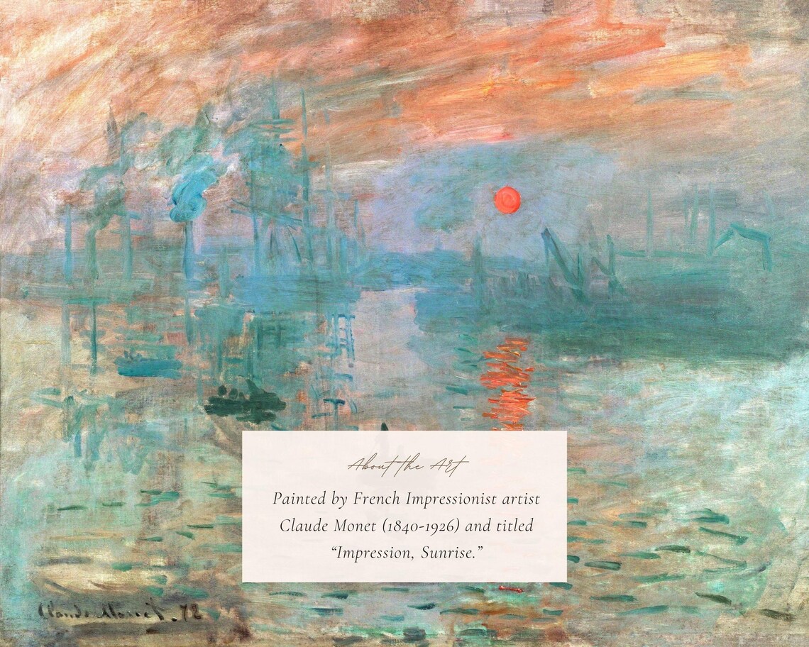 Claude Monet Sunrise, 19th-Century Impressionist Art Print - Image 2