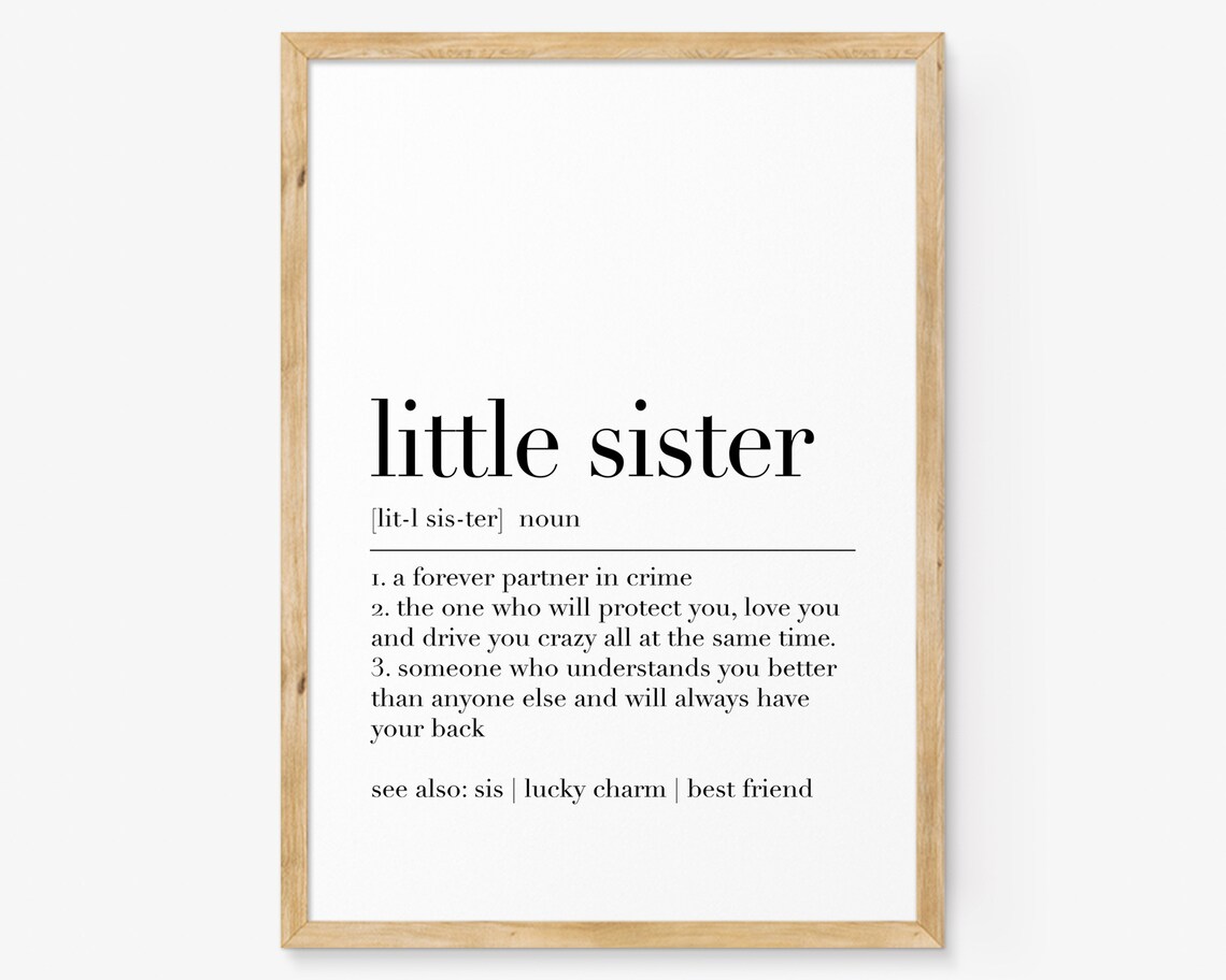 Little Sister Dictionary Definition Forever Partner In Crime Poster