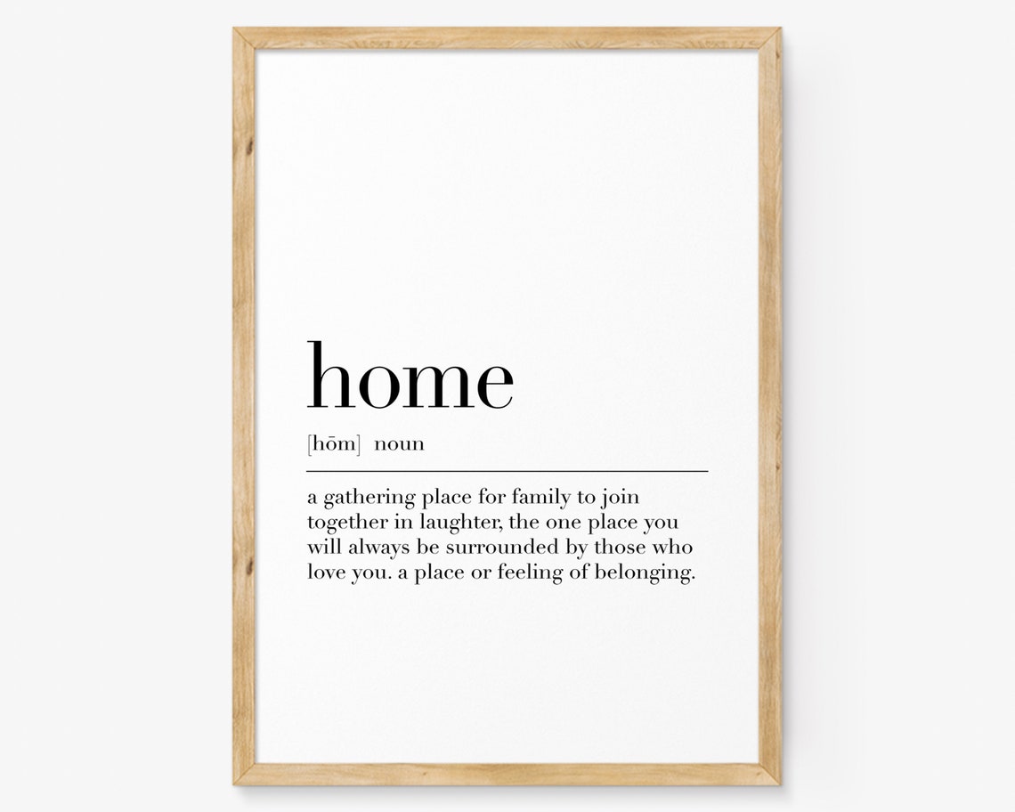 Home Dictionary Definition Family Belonging Cozy Decor Poster