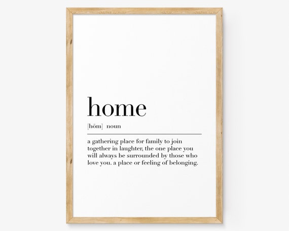 Home Definition Print Dictionary Print Family Decor Funny Wall Art Home Gifts Quote Wall Art Art First Home Gifts