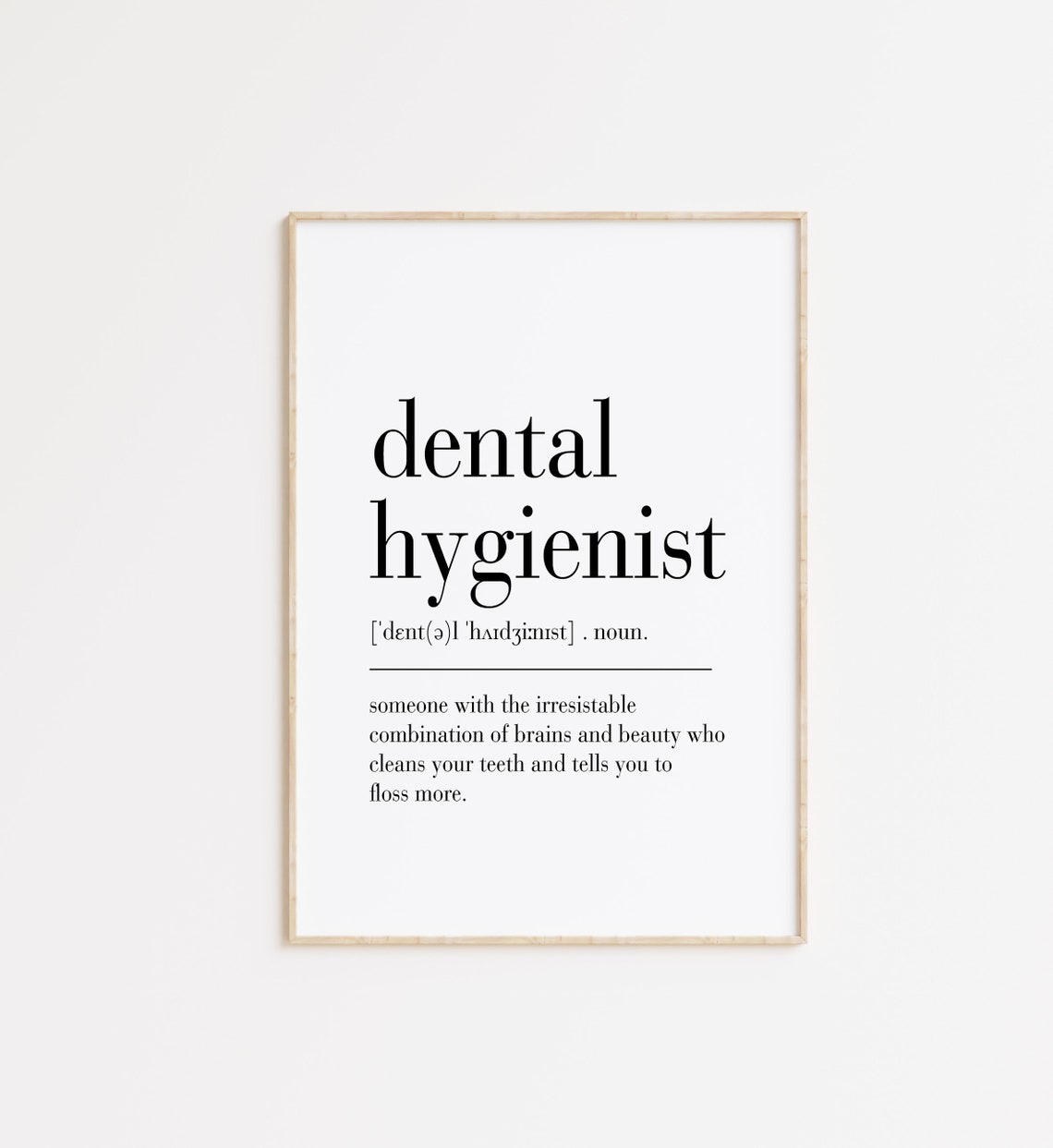 Dental Hygienist Funny Definition Dictionary Style Gift Humor Poster