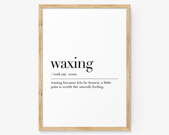 Waxing Dictionary Definition Poster Funny Beauty Salon Decor Quote Art