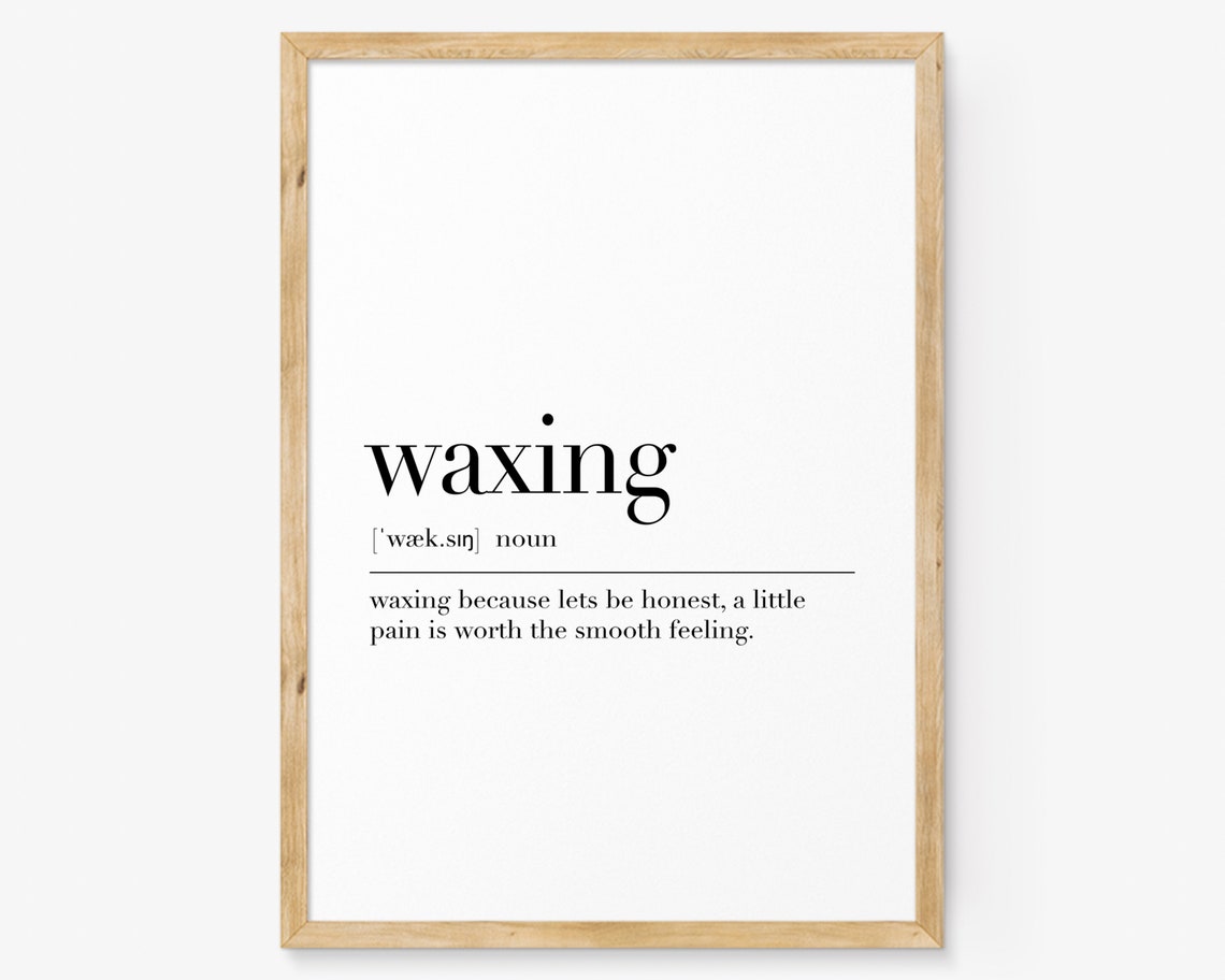 Waxing Dictionary Definition Poster Funny Beauty Salon Decor Quote Art