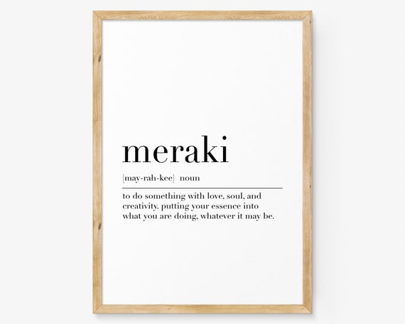 Meraki Definition Print Greek Wall Art Meraki Print Meraki Poster Greek Print Inspirational Print Nordic Art Print Meraki Sign