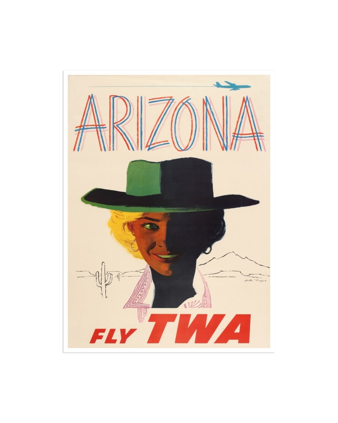 Arizona Travel Poster, Cowgirl Western Art Print