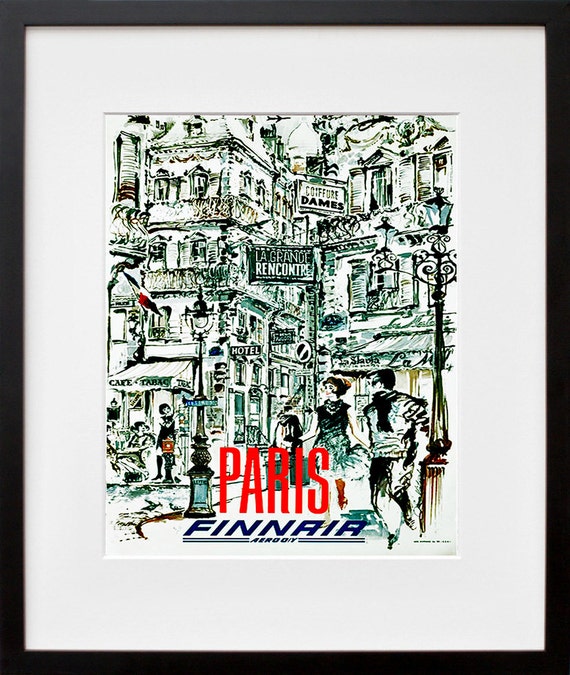 Paris Vintage Travel Poster, France Art Print