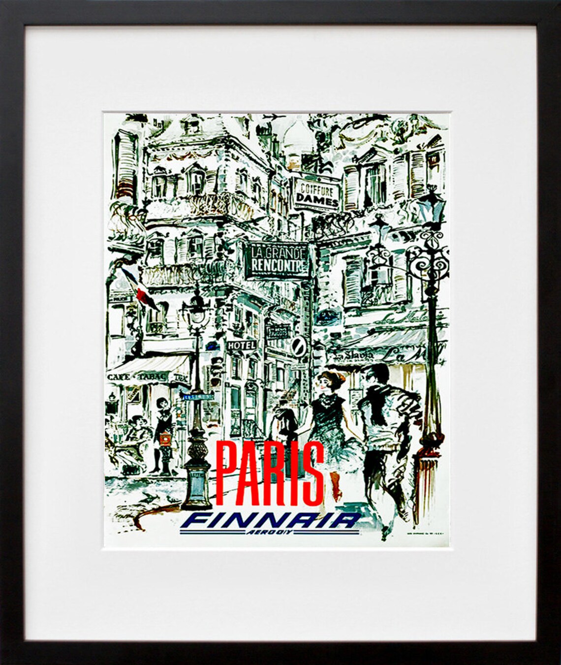 Paris Vintage Travel Poster, France Art Print