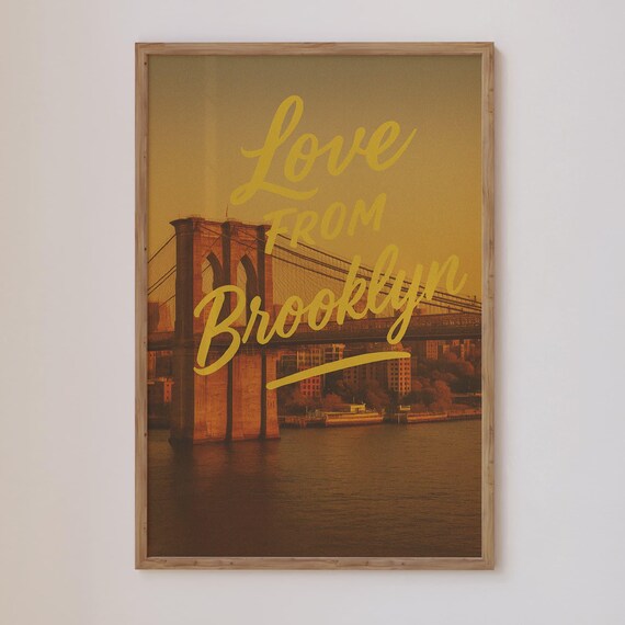 Love From Brooklyn Bridge Golden Sunset Skyline Photo Poster