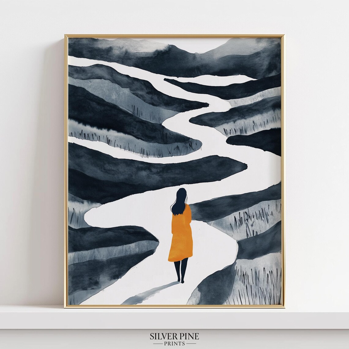 Minimalist Female Silhouette Line Art, Modern Abstract - Image 3