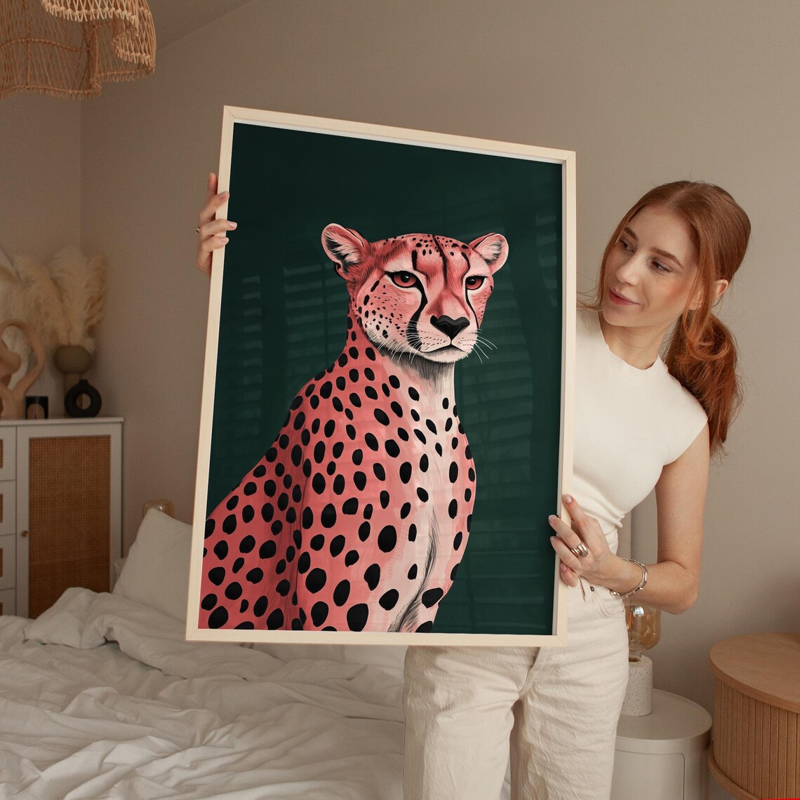 Cheetah Wall Art Print, Maximalist Leopard Style - Image 3