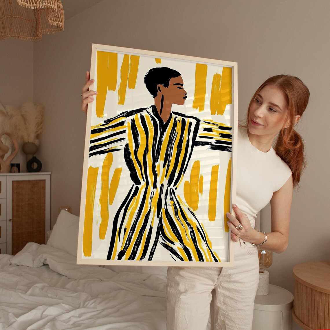 Abstract Man Portrait Art Print, Modern Male Figure
