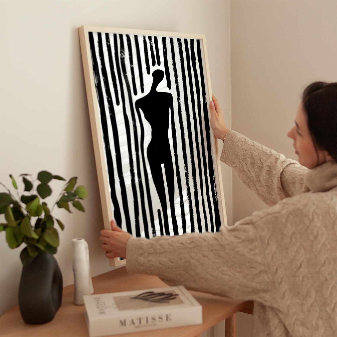 Minimalist Abstract Silhouette Of Woman Art Print - Image 3