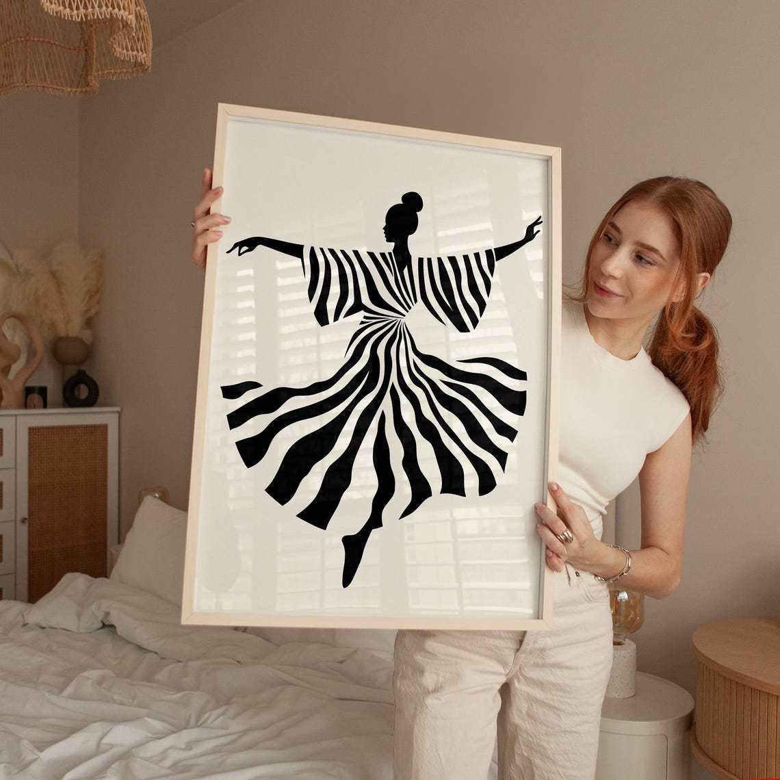 Abstract Dancer Wall Art Modern Black And White Dance Print Minimalist Feminine Artwork For Living Room Or Bedroom Decor - Image 5