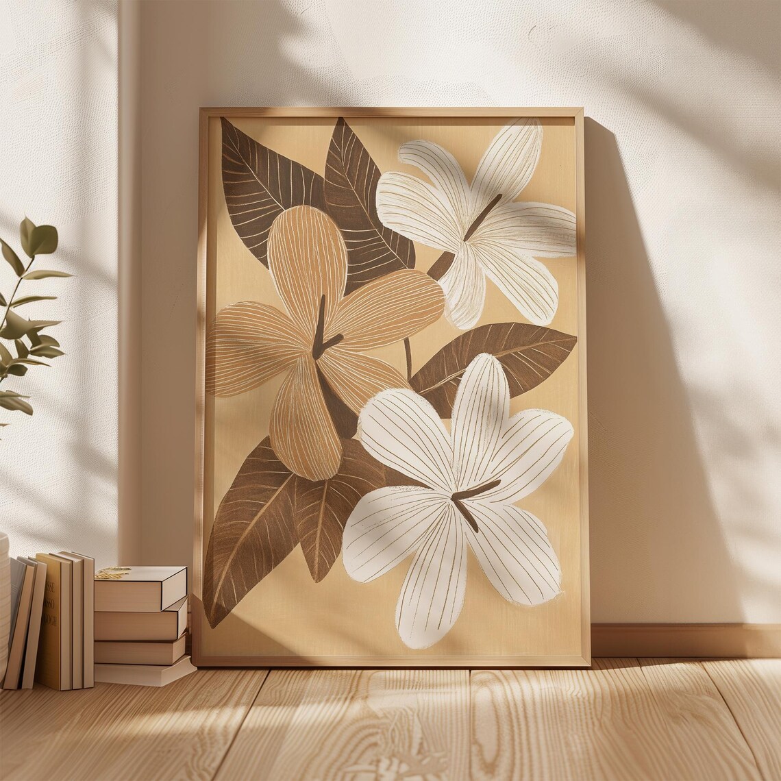 Minimalist Floral Botanical Poster, Modern Nature Decor