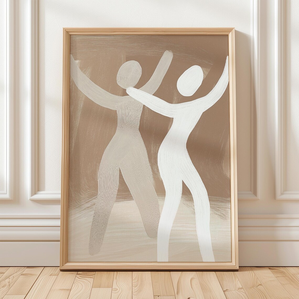 Dancing Figures Minimalist Abstract Movement Illustration