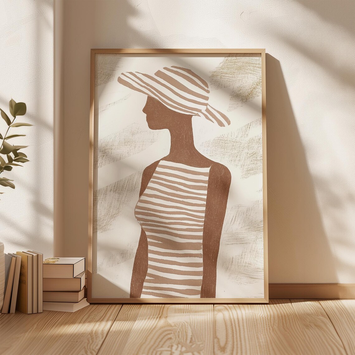 Minimalist Woman In Hat, Abstract Illustration