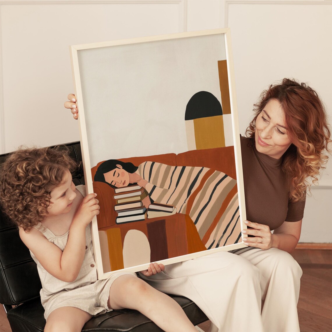Relaxing Woman Abstract People, Minimalist Art Print - Image 5