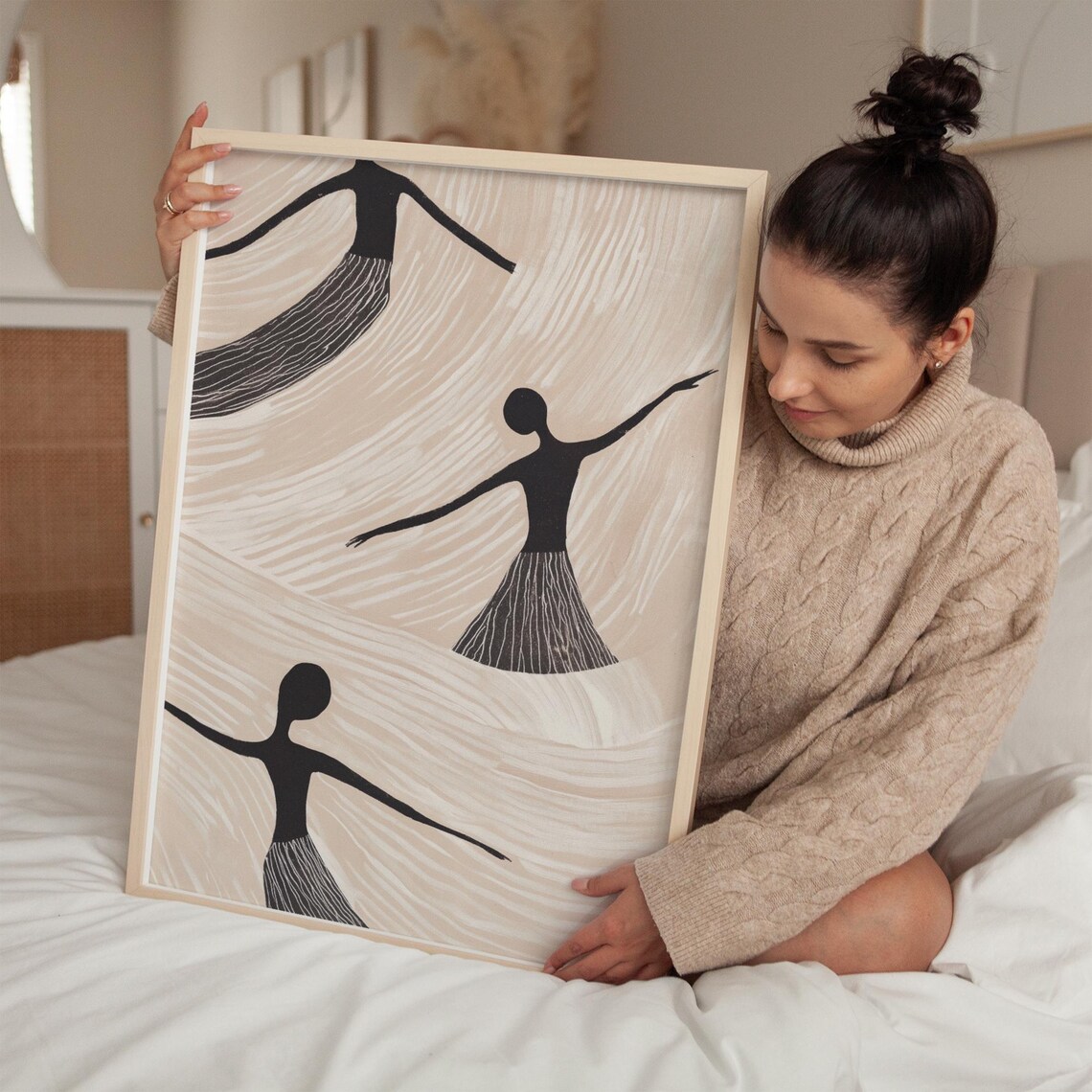Flowing Dancing Figures, Minimalist Abstract Art Print - Image 4