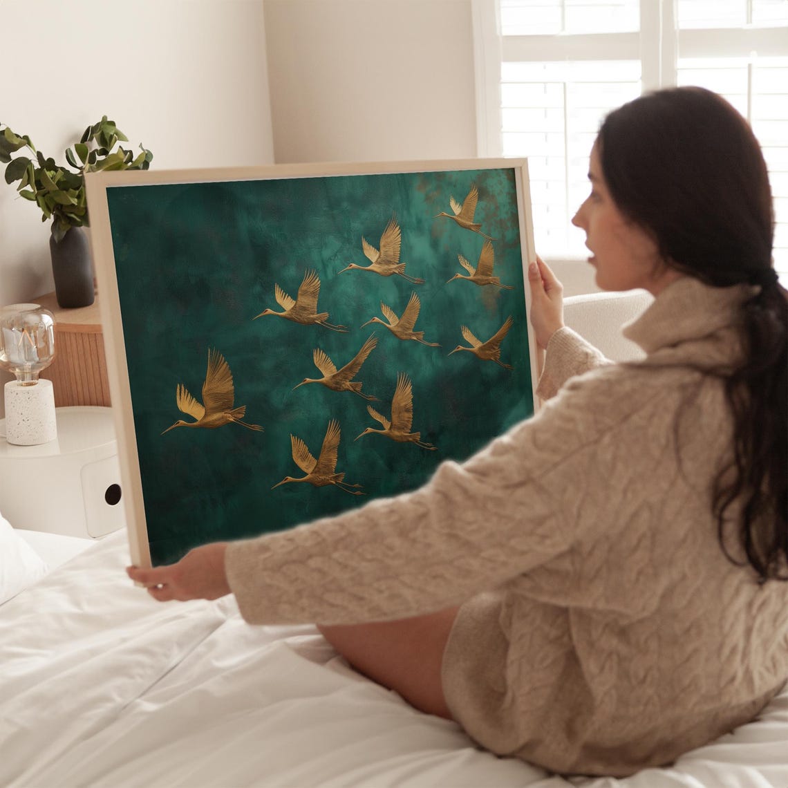 Golden Crane Poster, Elegant Nature Decor - Image 4