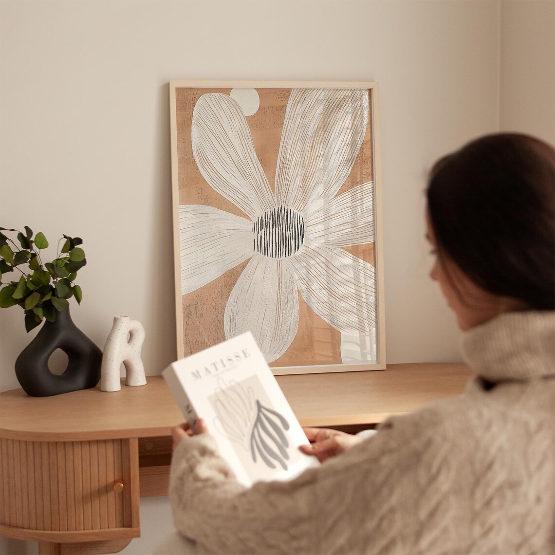 Minimalist Daisy Design, Floral Art Print - Image 2