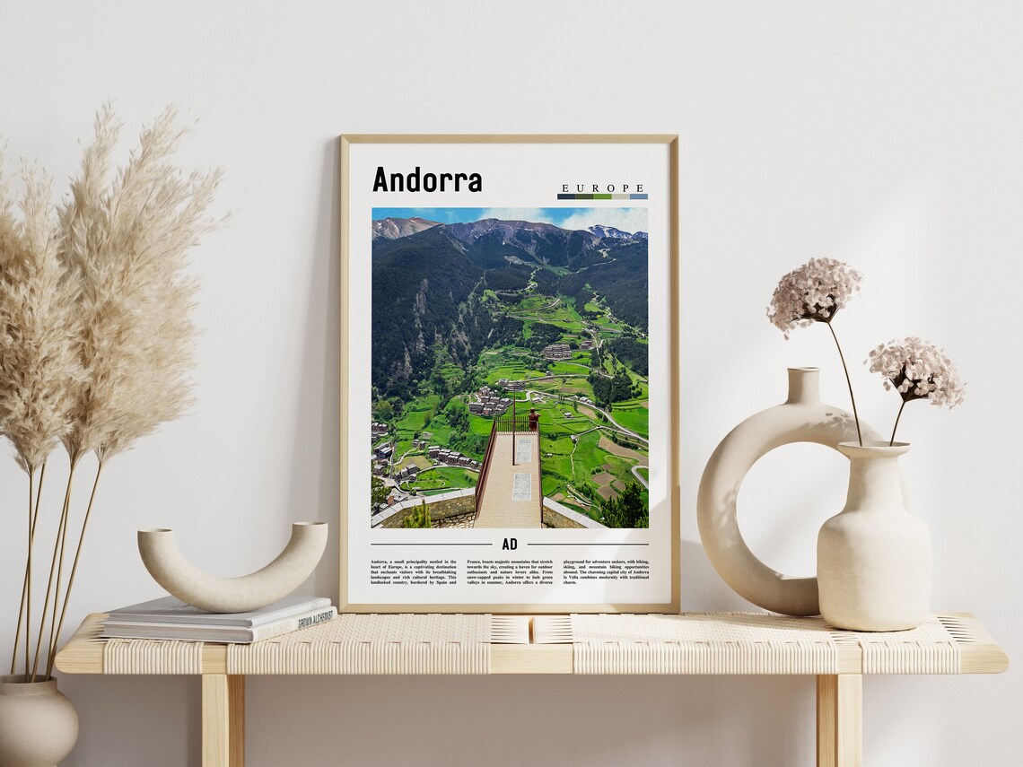 Andorra Europe Mountain Valley Green Landscape Photo Travel Poster - Image 3