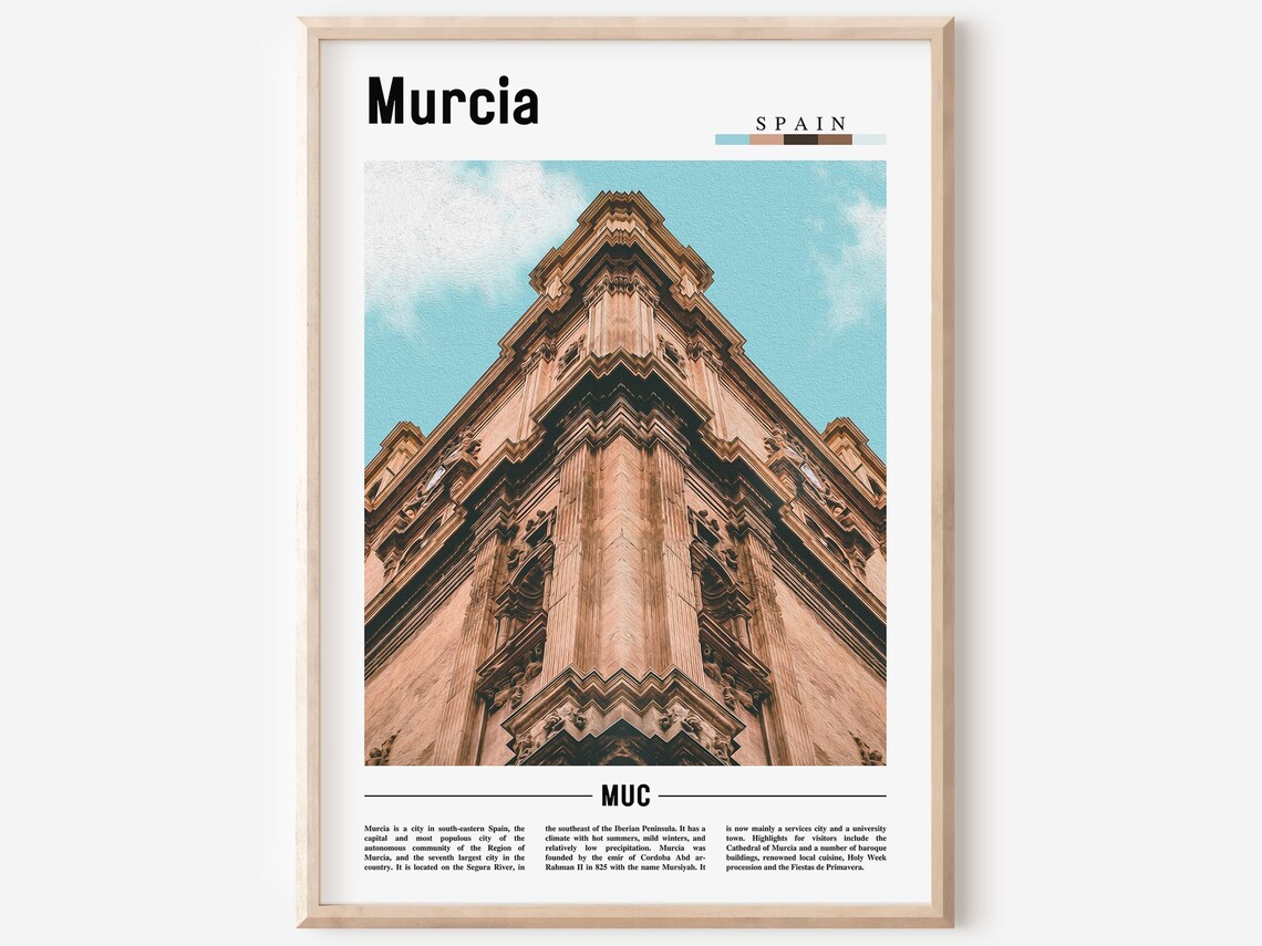 Murcia Spain Historic Baroque Cathedral Facade Travel Photo Poster