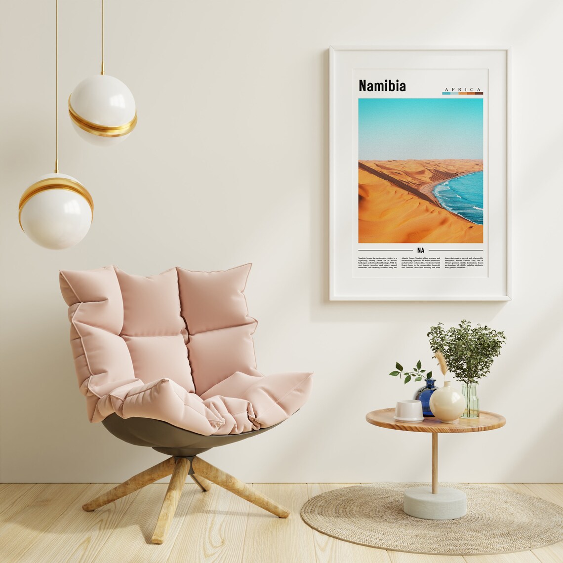 Namibia Africa Giant Dunes Meet Ocean Desert Coast Travel Poster - Image 3