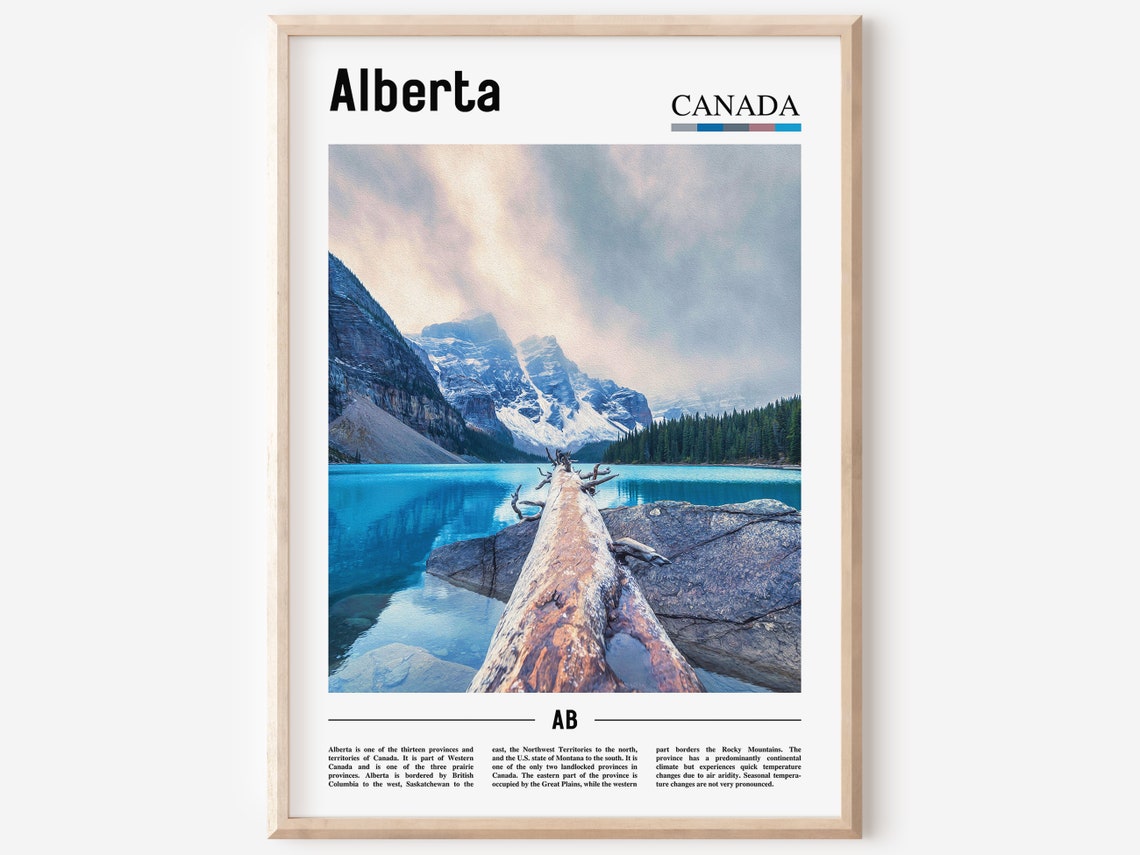 Alberta Rocky Mountain Lake Snowy Peaks Canada Nature Travel Poster