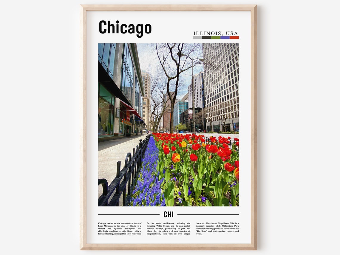 Chicago Print Chicago Poster Chicago Wall Art United States Photo United States Poster United States Print