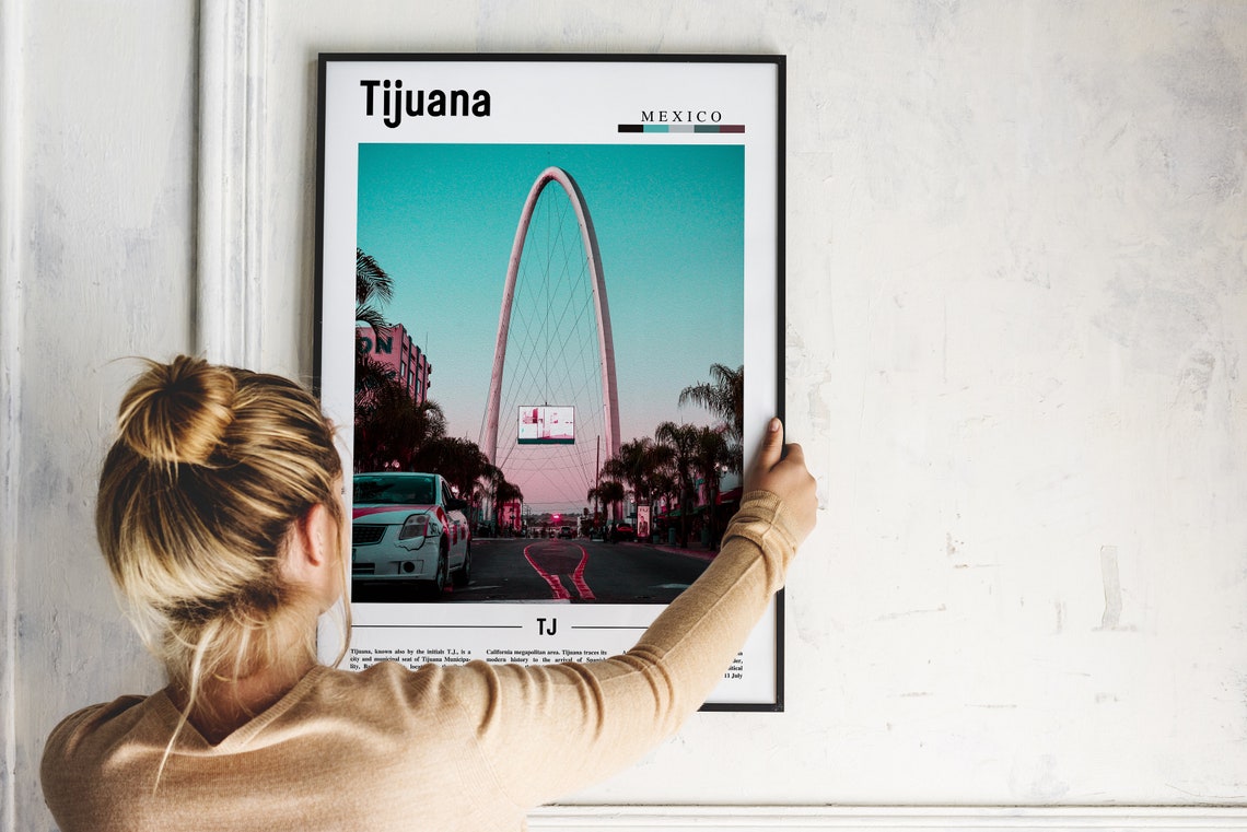 Tijuana Print Tijuana Poster Tijuana Wall Art Minimal Travel Print Minimal City Poster Travel Destination Print Oil Painting Poster - Image 2
