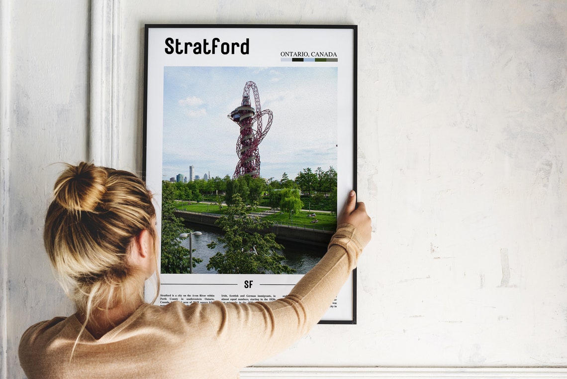 Stratford Print Stratford Poster Stratford Wall Art Minimal Travel Print Minimal City Poster Travel Destination Print Oil Painting Poster - Image 2