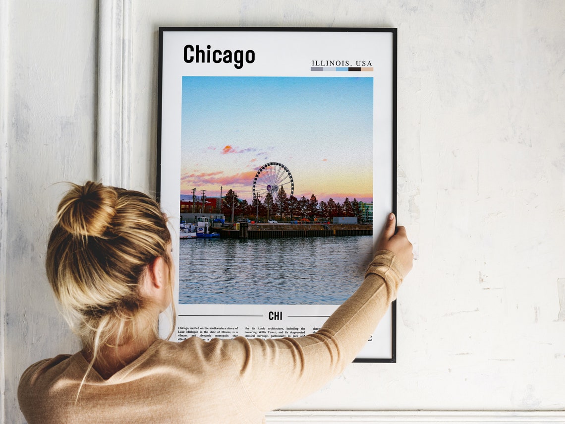 Chicago Print Chicago Poster Chicago Wall Art United States Photo United States Poster United States Print - Image 2