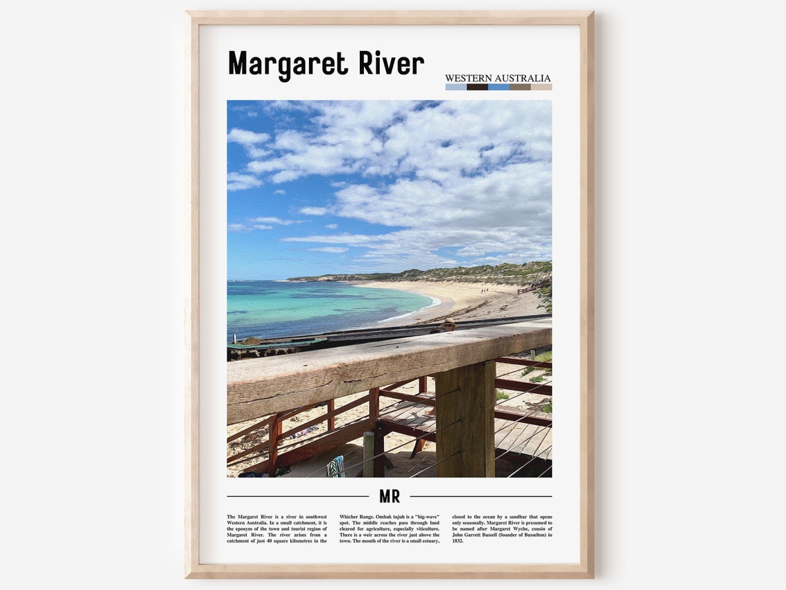 Margaret River Print Margaret River Poster Margaret River Wall Art Minimal Travel Print Minimal City Poster Travel Oil Painting Poster
