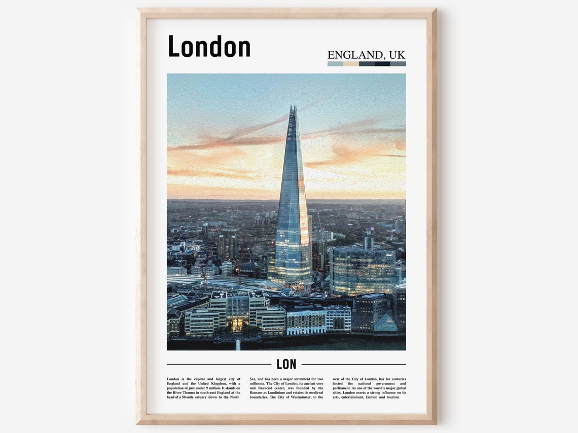 London Poster London Print London Wall Art Minimal Travel Print Minimal City Poster Travel Destination Oil Painting Poster