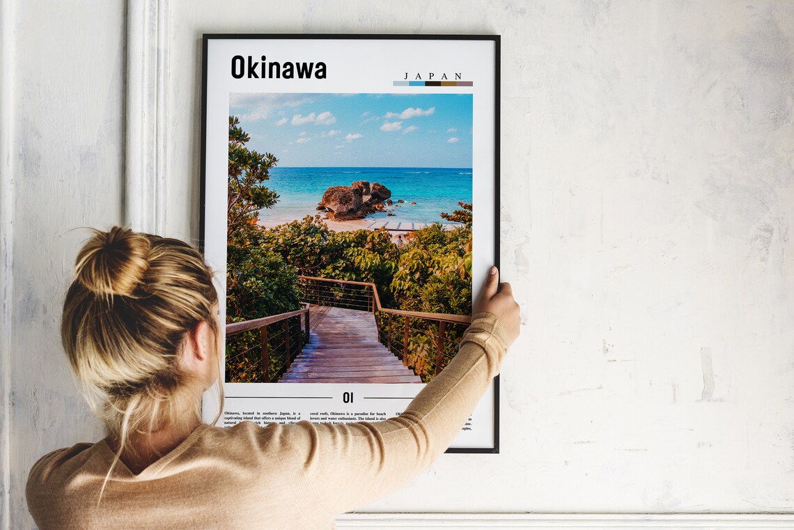 Okinawa Minimal Travel Poster, Asia Art Print - Image 2
