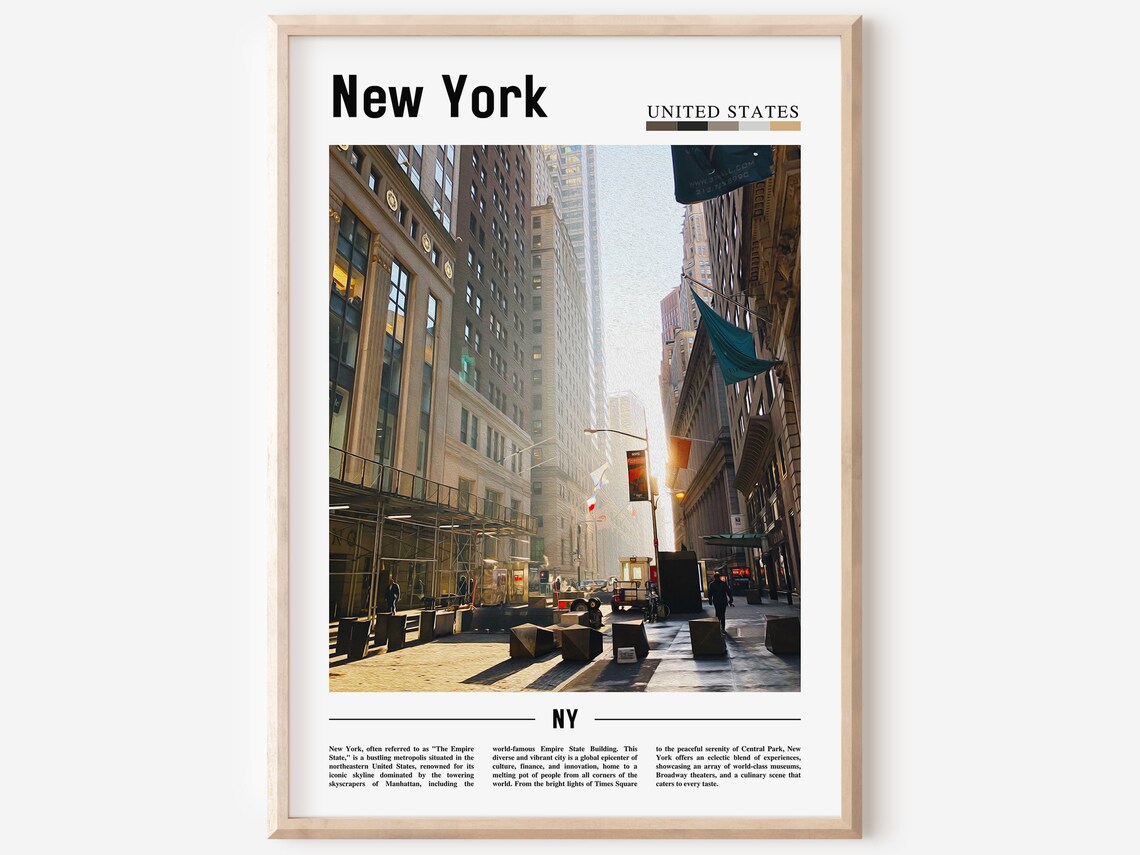 New York Manhattan Street Canyon Morning Sunlight Photo Poster