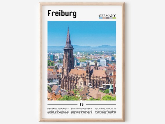 Freiburg Germany Cathedral Minster Old Town Photo Travel Art Poster