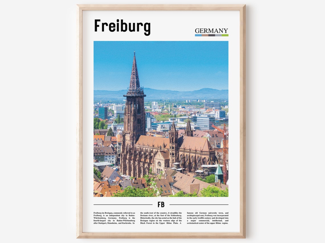 Freiburg Print Freiburg Poster Freiburg Wall Art Oil Painting Poster Colorful City Print City Artwork Travel Artwork Travel Wall Art
