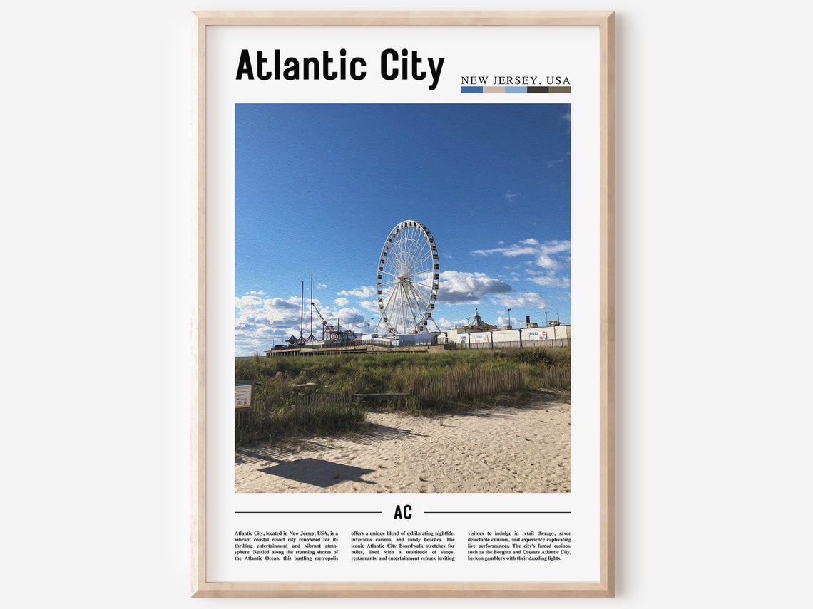 Atlantic City Poster Atlantic City Print Atlantic City Wall Art United States Photo United States Poster United States Print
