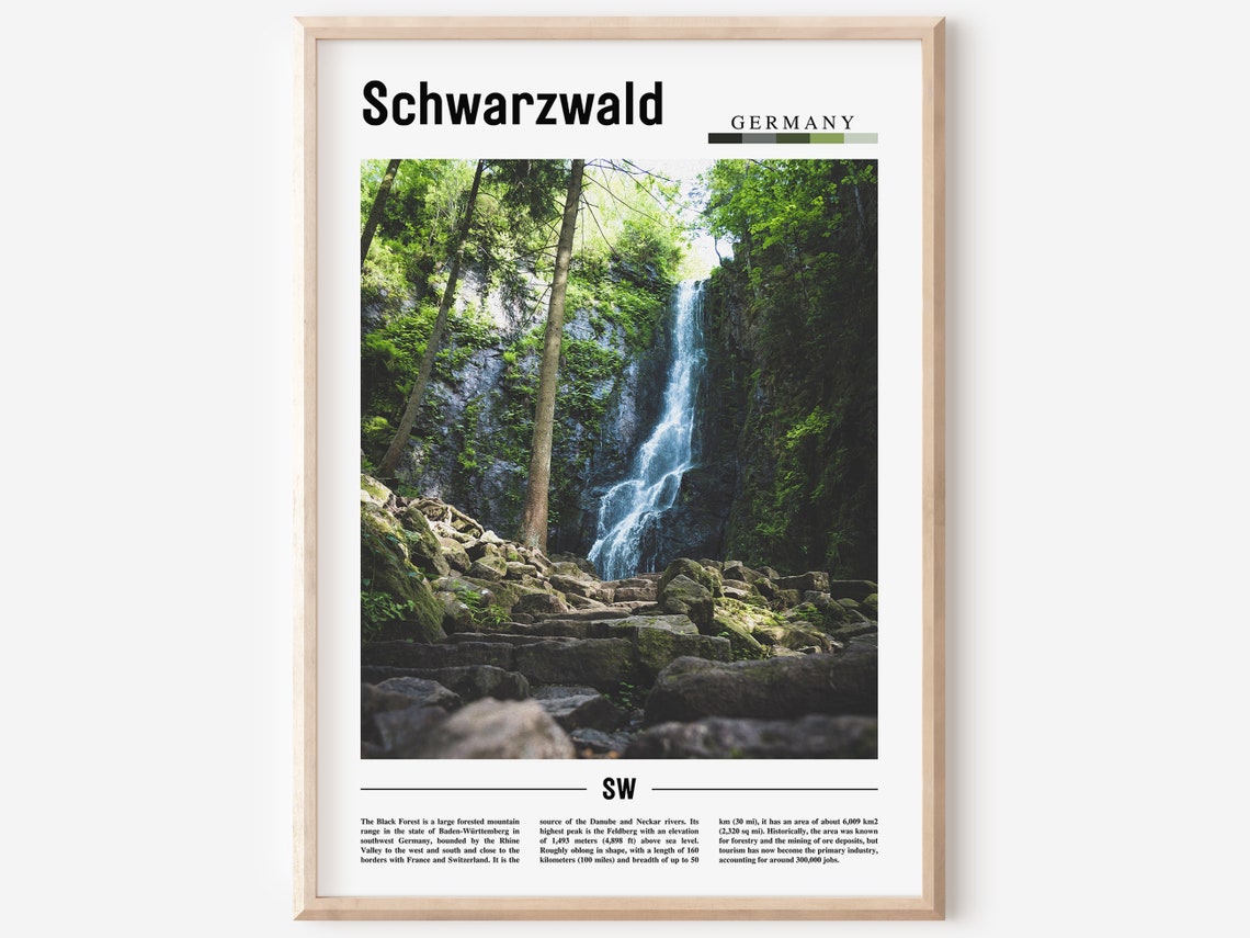 Schwarzwald Germany Lush Black Forest Waterfall Photo Poster