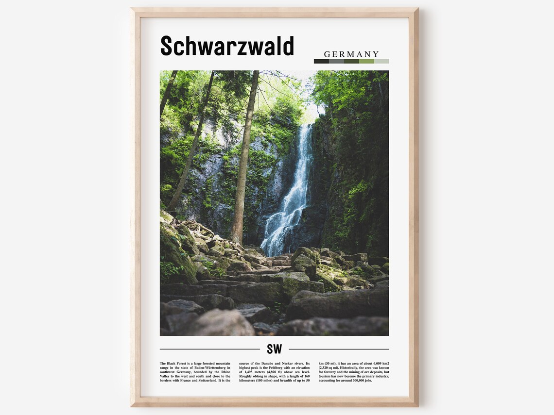 Schwarzwald Print Schwarzwald Poster Schwarzwald Wall Art Minimal Travel Print Minimal City Poster Travel Destination Oil Painting Poster