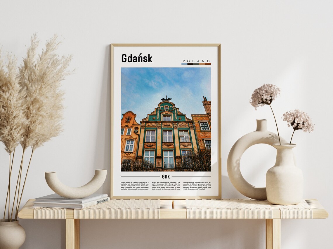 Gdansk Poland Colorful Historic Old Town Photo Travel Poster - Image 3