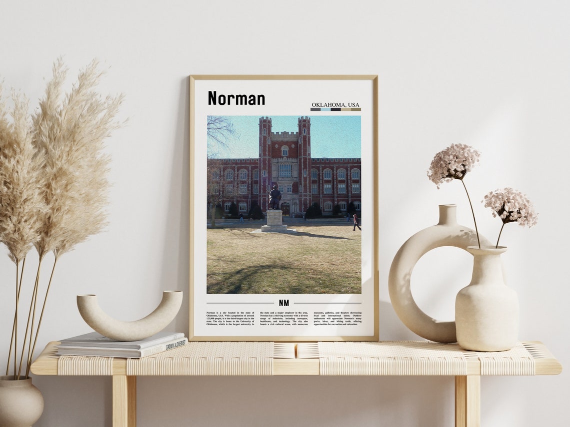 Norman Poster Norman Print Norman Wall Art United States Photo United States Poster United States Print Travel Poster - Image 3