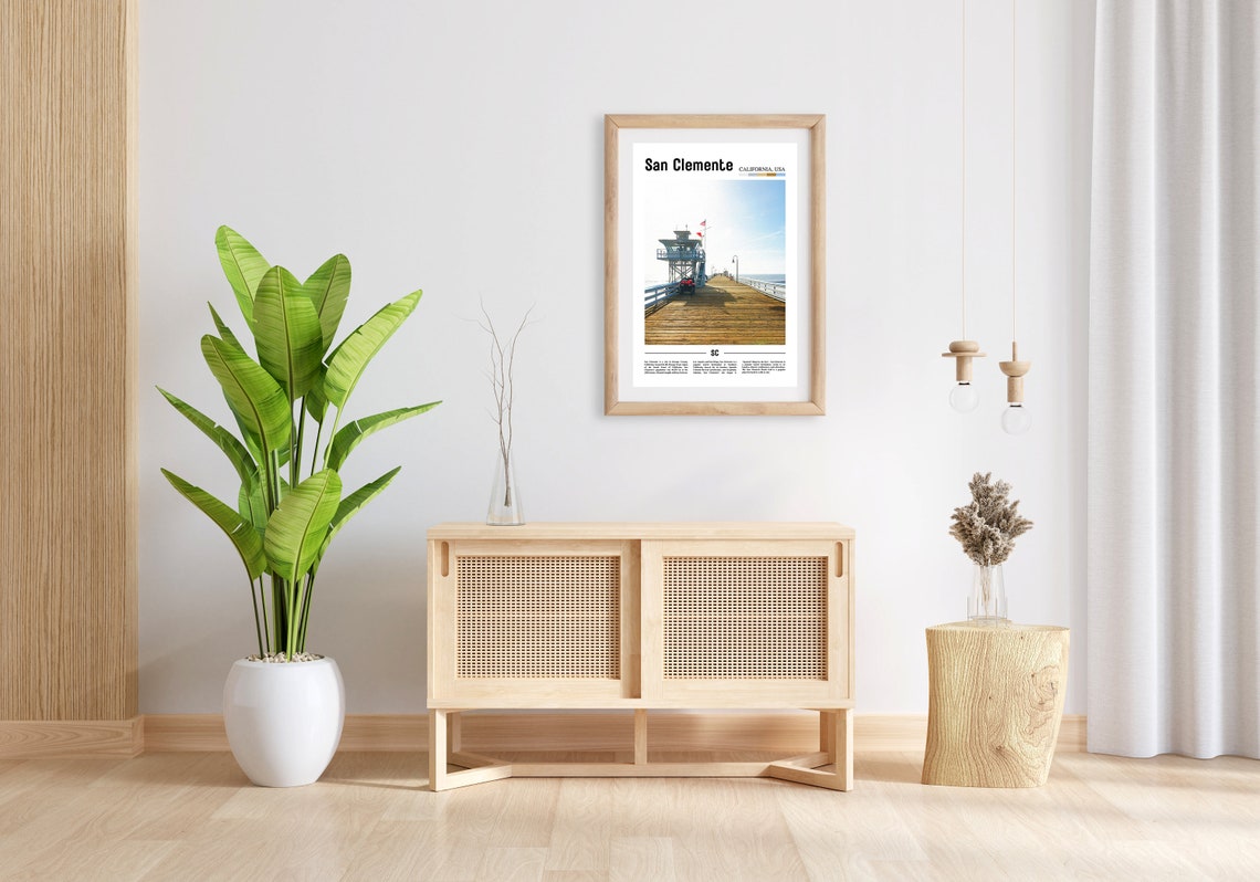 San Clemente Print San Clemente Poster San Clemente Wall Art Oil Painting Poster City Print City Artwork Travel Artwork Travel Wall Art - Image 3